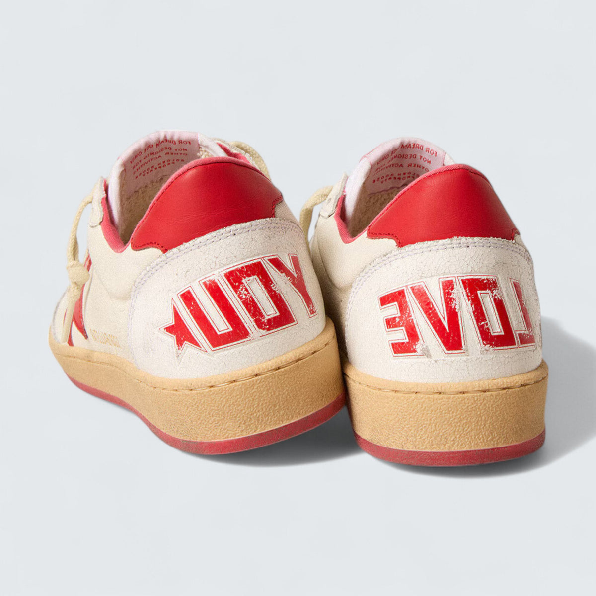 Golden Goose Ball Star Wishes 'White Nappa Leather with Red Laminated Star and Heel Tab'