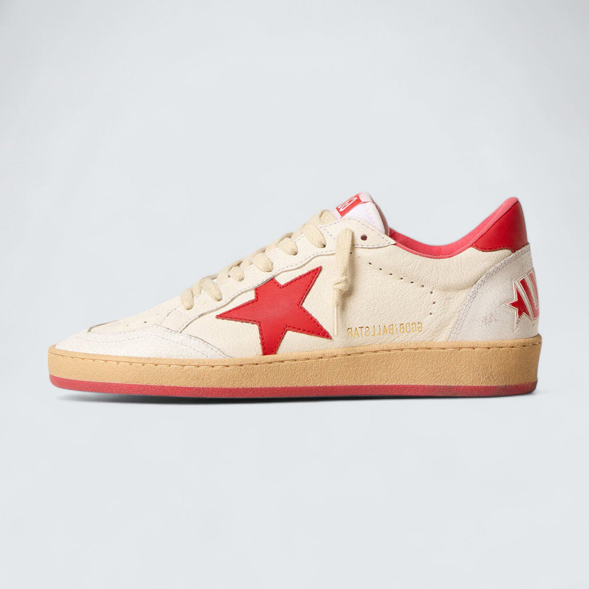 Golden Goose Ball Star Wishes 'White Nappa Leather with Red Laminated Star and Heel Tab'