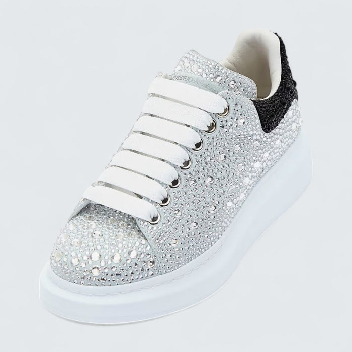 Alexander McQueen Oversized Sneaker in White Crystal