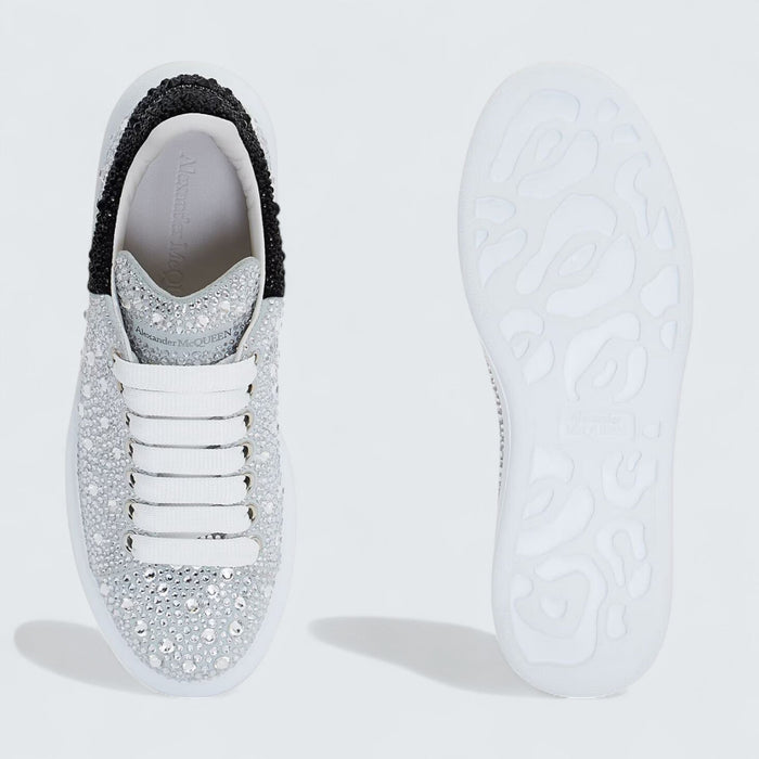 Alexander McQueen Oversized Sneaker in White Crystal
