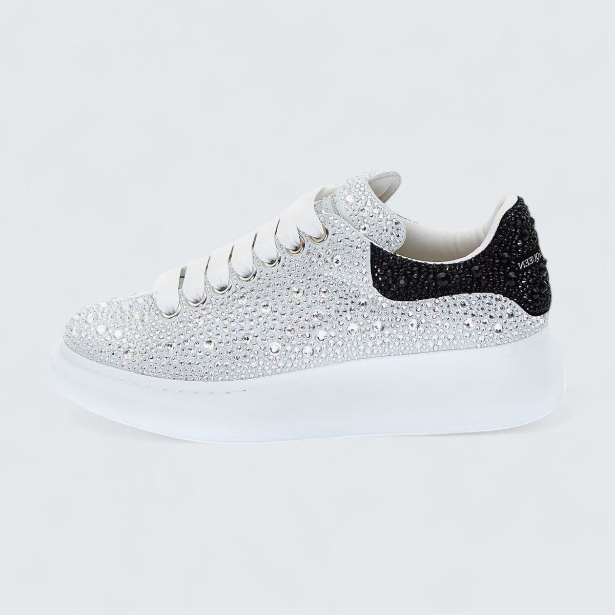 Alexander McQueen Oversized Sneaker in White Crystal