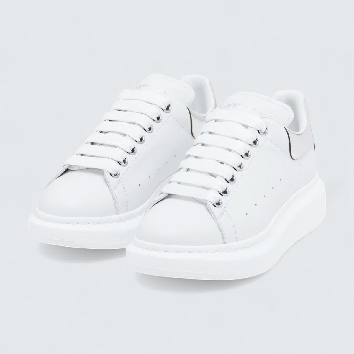 Alexander McQueen Oversized Sneaker in White Mirror
