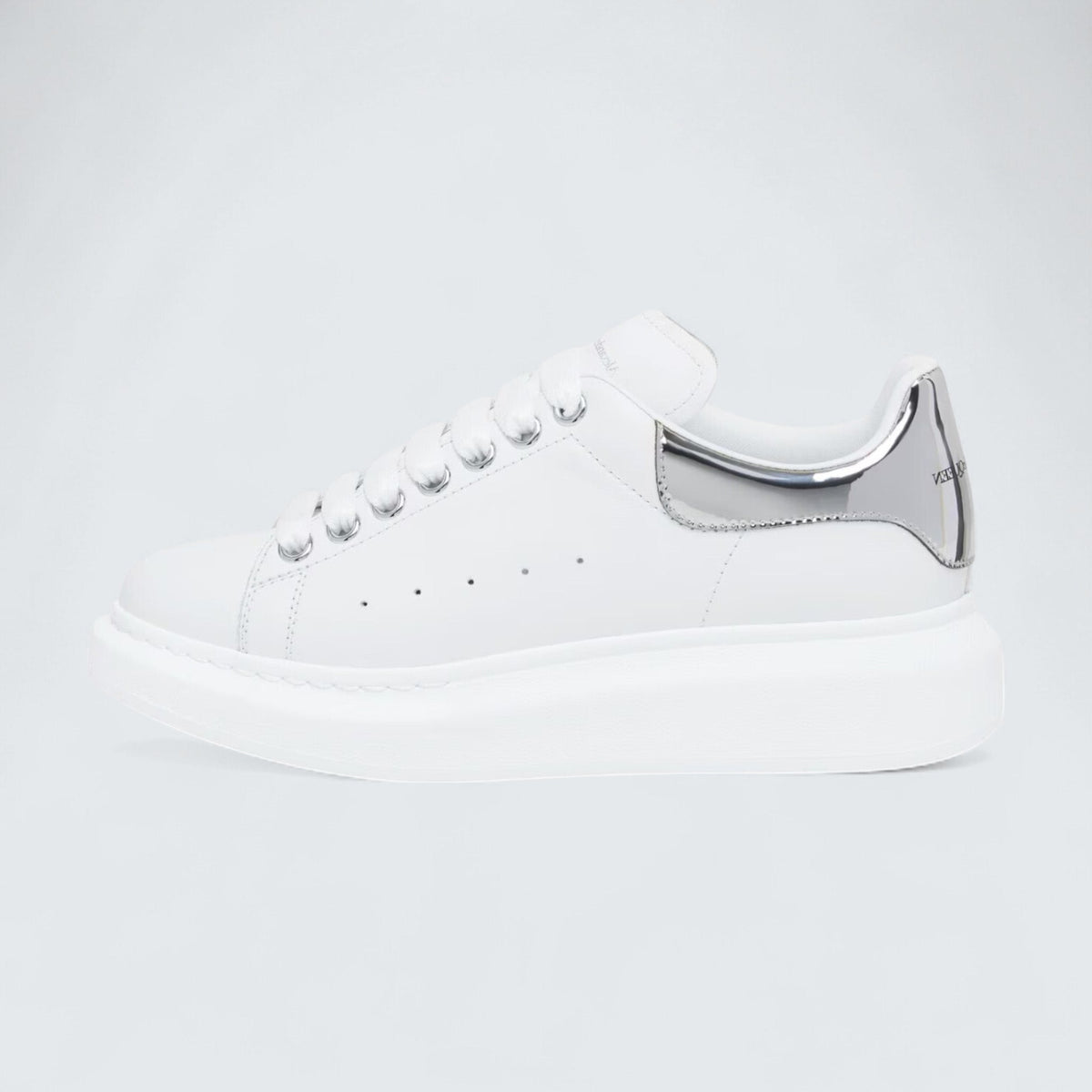 Alexander McQueen Oversized Sneaker in White Mirror