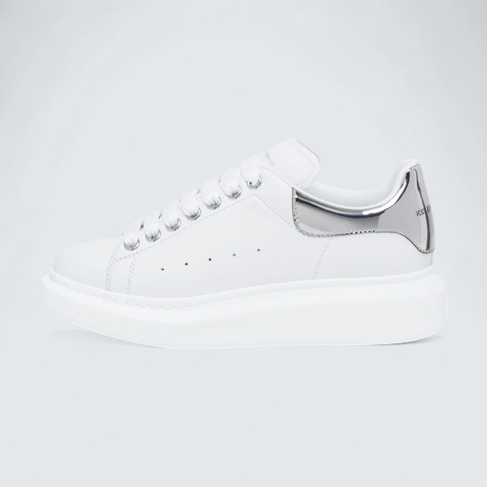 Alexander McQueen Oversized Sneaker in White Mirror