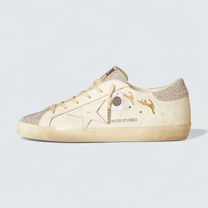Golden Goose Super-Star LTD 'White Leather with Swarovski Micro-Crystal Inserts'