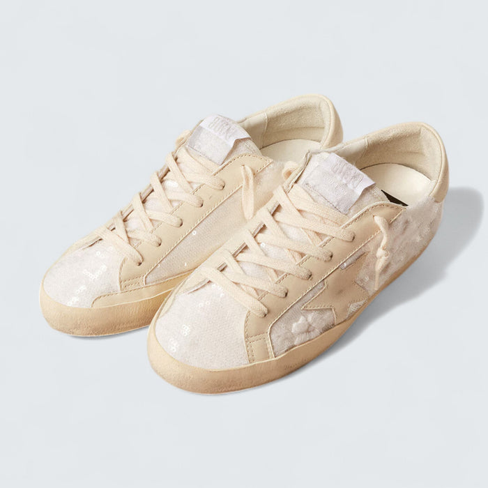Golden Goose Super-Star LTD 'White Sequins with Leather Star and Embroidery'