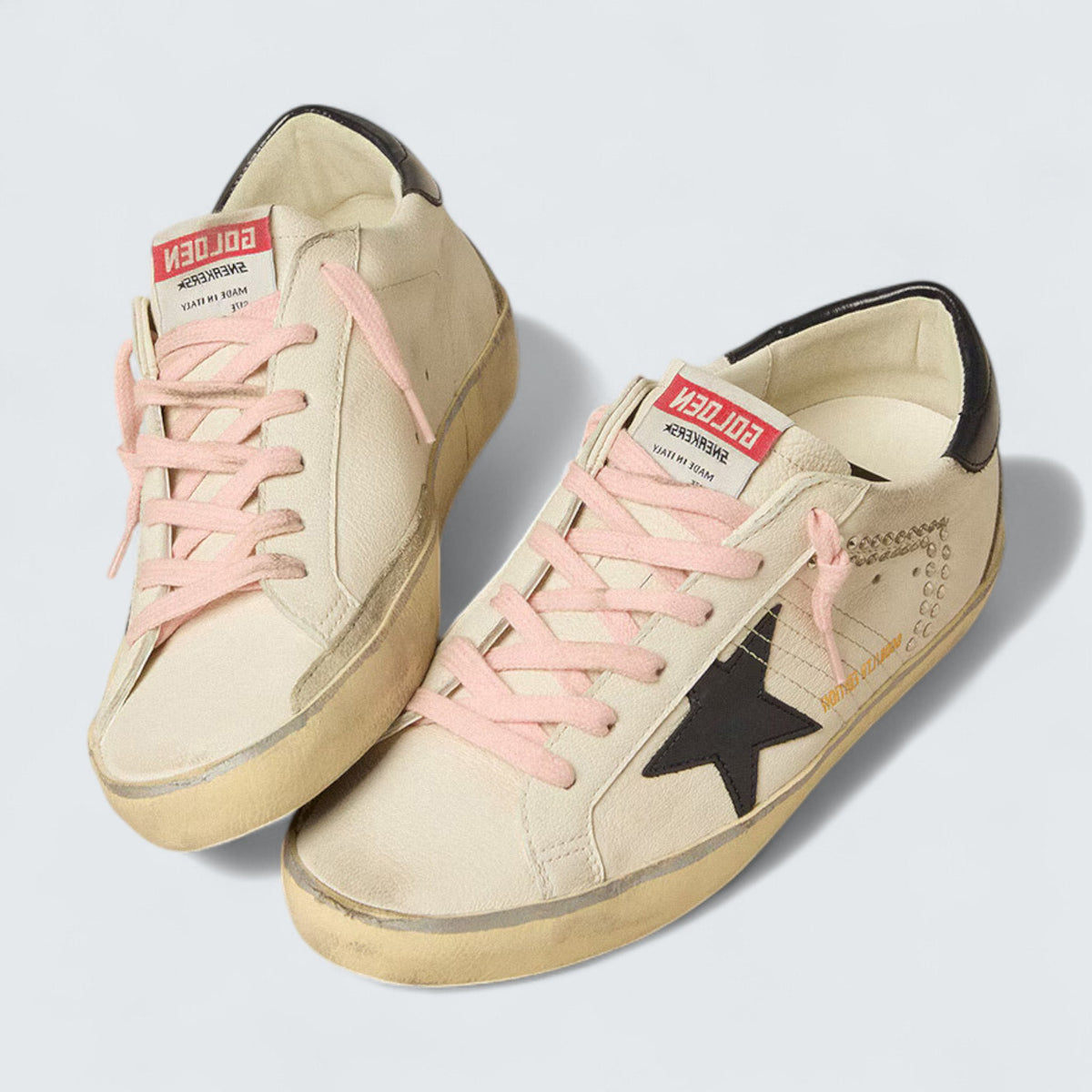 Golden Goose Super-Star LTD 'Blue Leather Star and Decorative Studs'