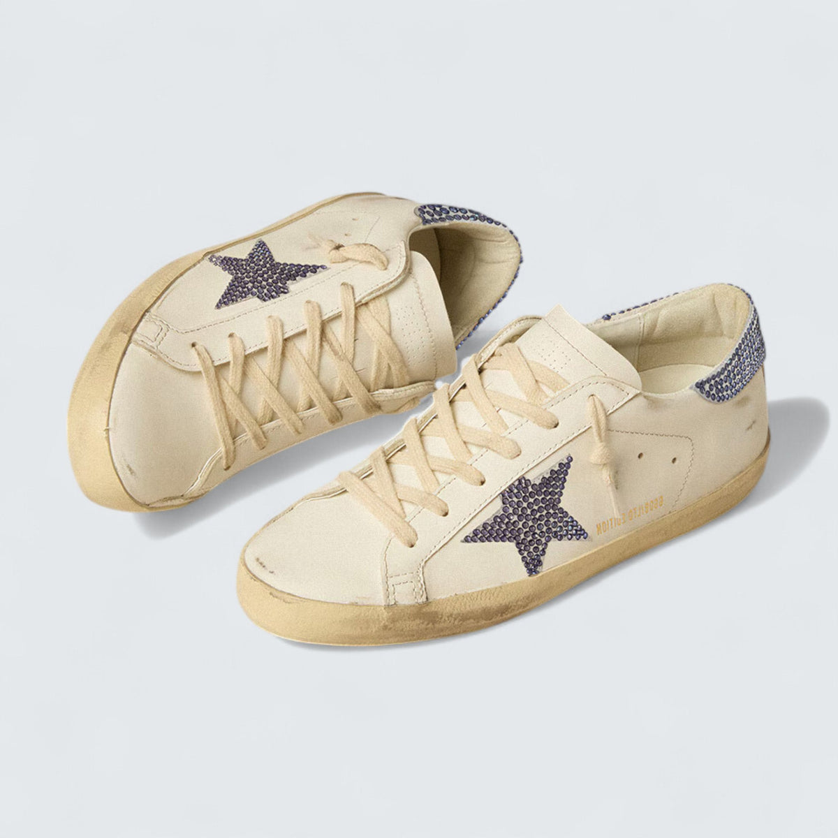 Golden Goose Super-Star LTD 'Cream Suede with Swarovski Crystal Star and Heel Tab'