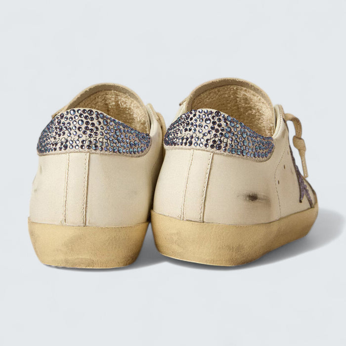 Golden Goose Super-Star LTD 'Cream Suede with Swarovski Crystal Star and Heel Tab'