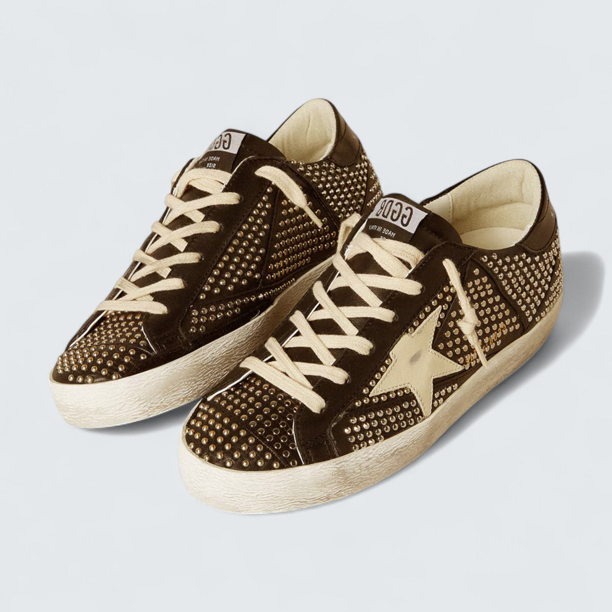 Golden Goose Super-Star 'Studded Black Nappa with White Leather Star'