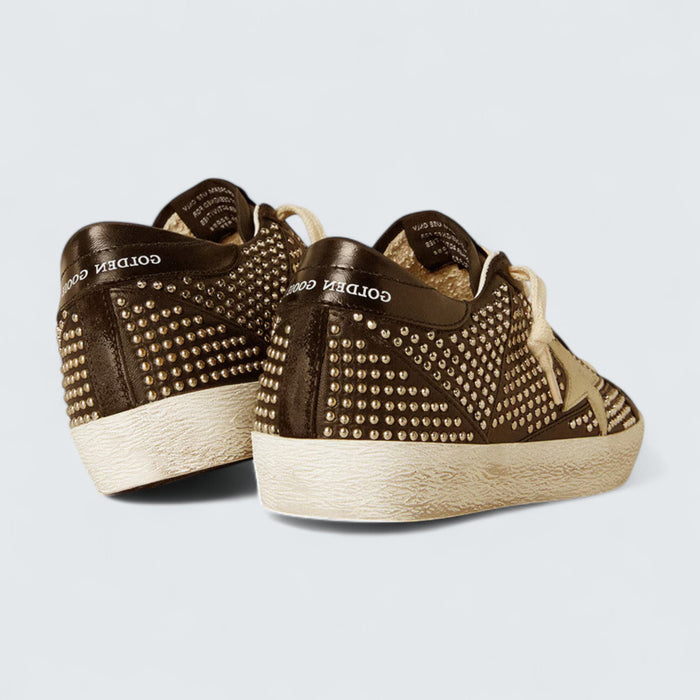 Golden Goose Super-Star 'Studded Black Nappa with White Leather Star'