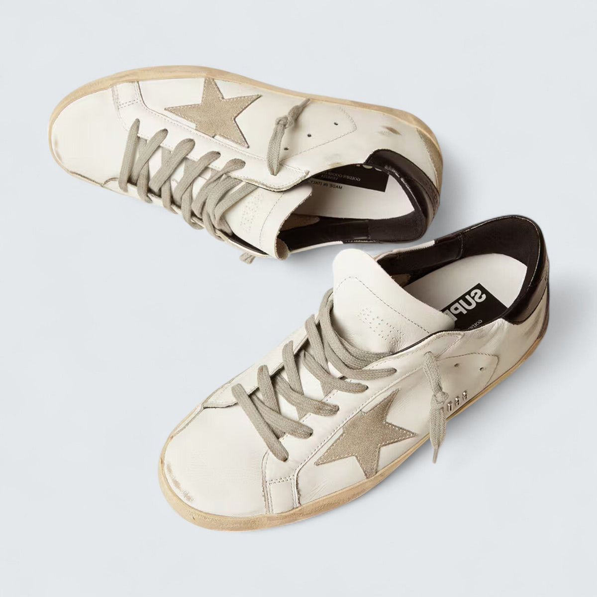 Golden Goose Super-Star 'Black Heel Tab and Metal Stud Lettering'