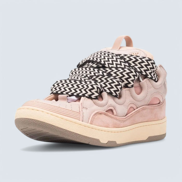 Lanvin Leather Curb Sneakers 'Pink'