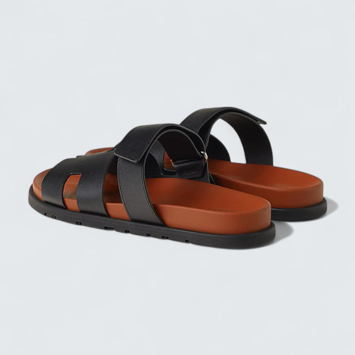 Hermès Chypre Sandals 'Noir / Naturel'