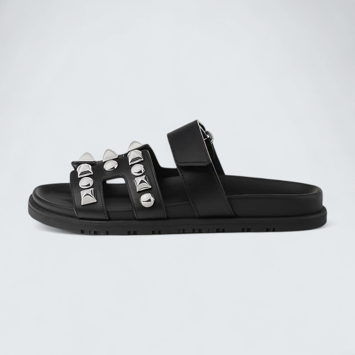 Hermès Chypre Sandals 'Noir Studded'