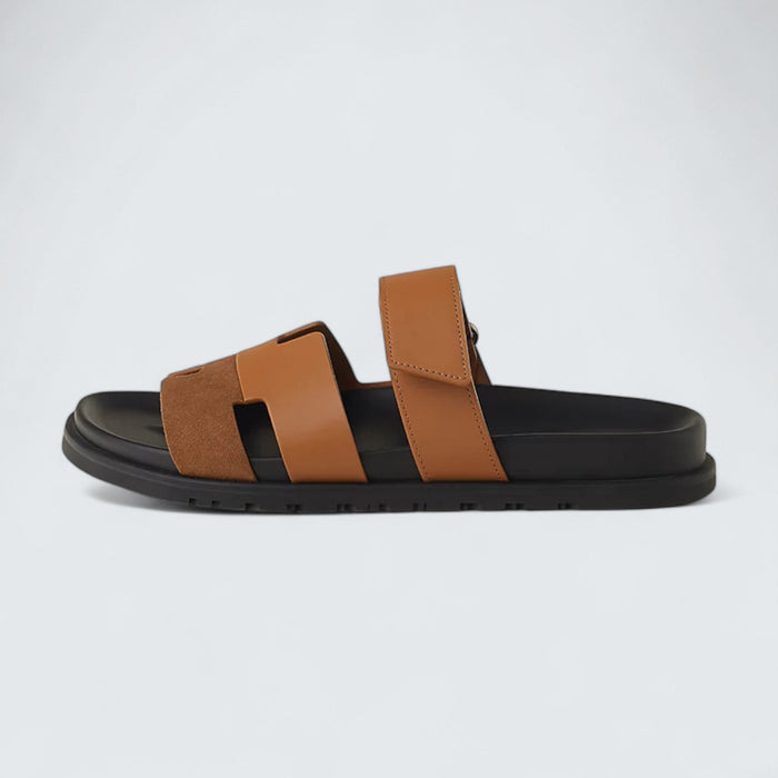Hermès Chypre Sandals 'Naturel / Brun Fumé'