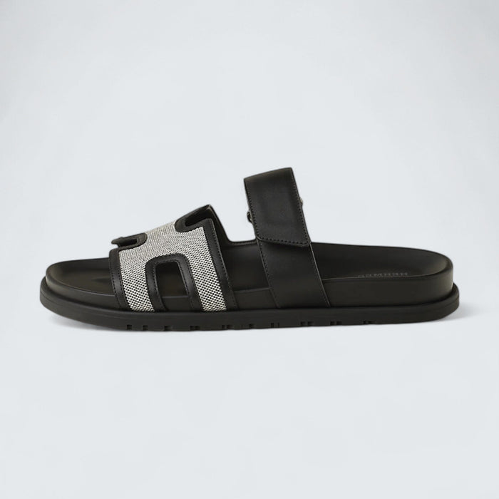 Hermès Chypre Sandals 'Prunoir / Noir'