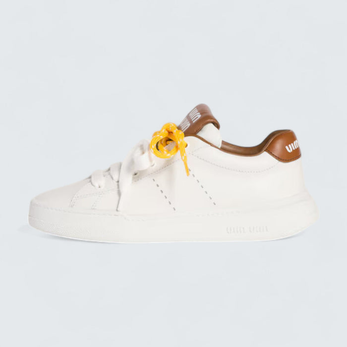 Miu Miu Leather Sneakers 'White/Cognac'