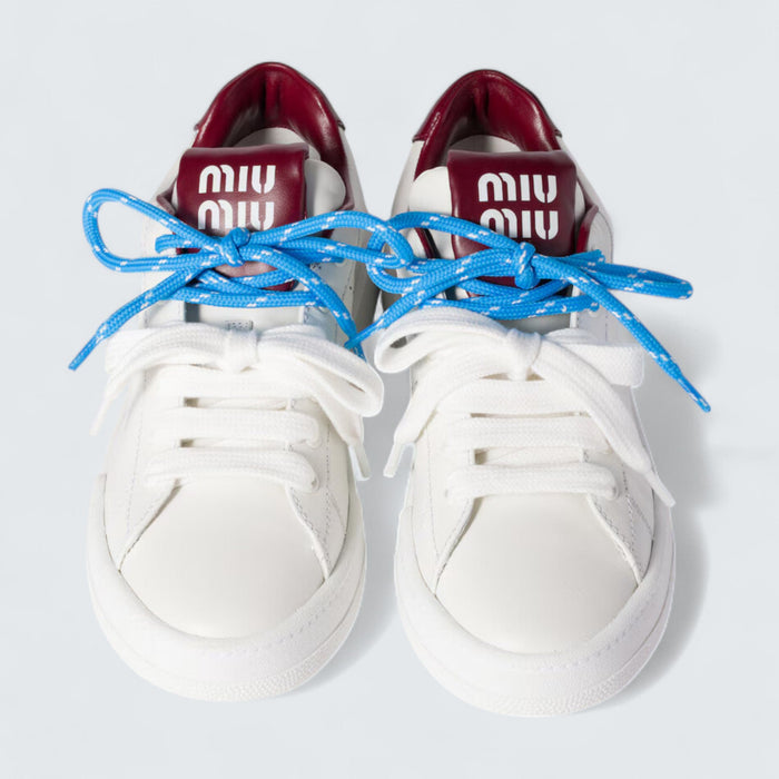 Miu Miu Leather Sneakers 'White/Crimson'