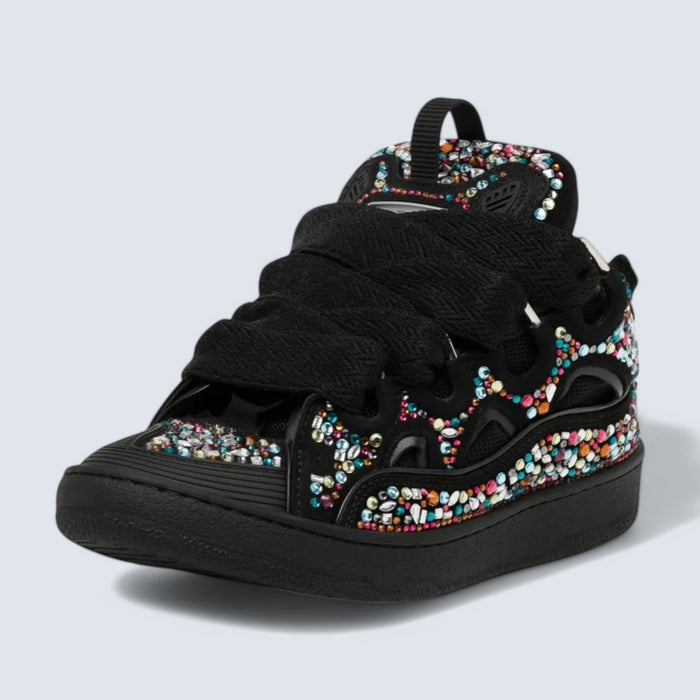 Lanvin Curb Rhinestone Sneakers 'Black'
