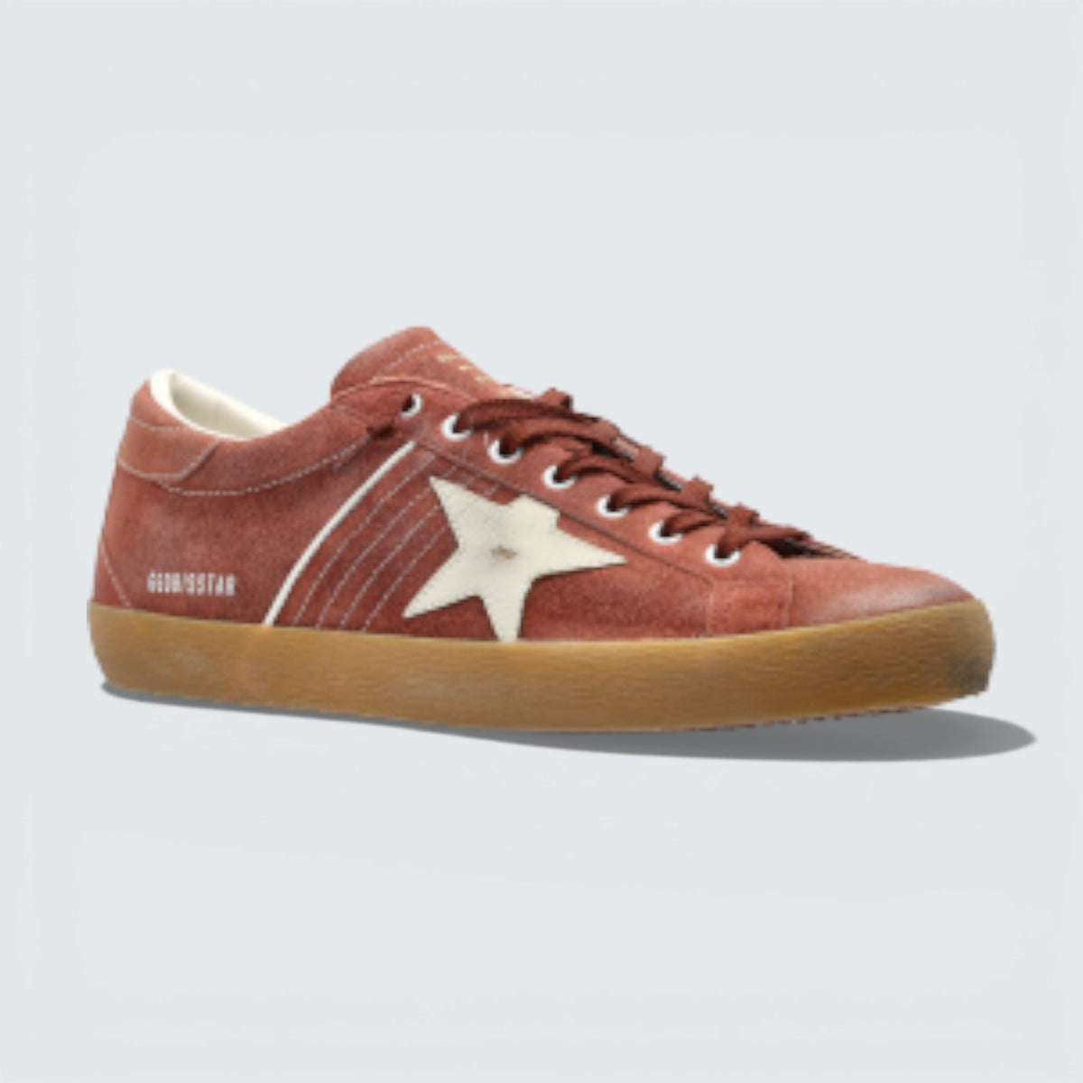 Golden Goose Super-Star 'Red Suede with White Leather Star and Gum Sole'