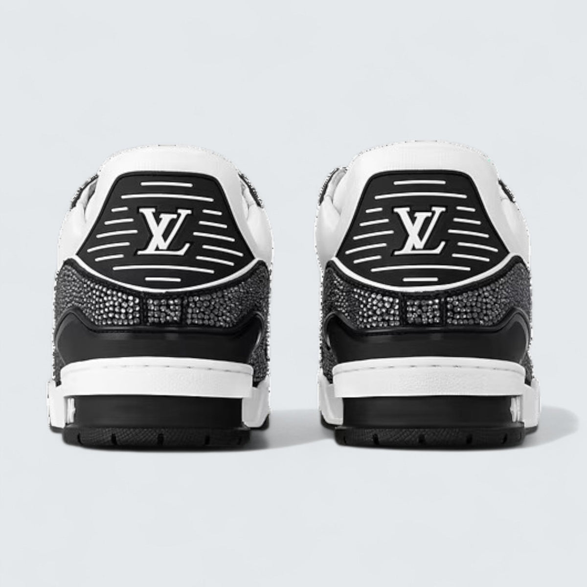 Louis Vuitton LV Trainer Sneaker 'Black White Rhinestones'