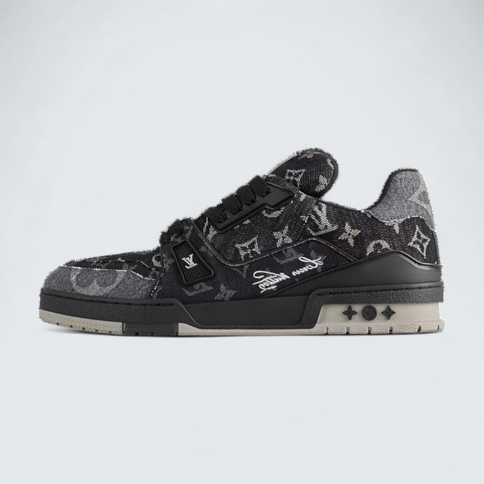 Louis Vuitton LV Trainer Sneaker 'Black Monogram Denim'