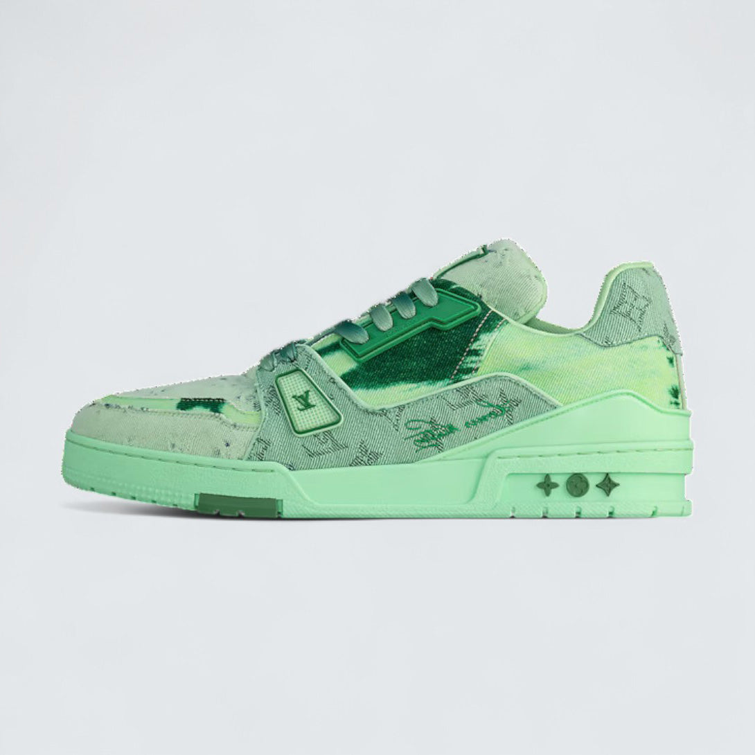 Louis Vuitton LV Trainer Sneaker 'Green Monogram Denim'
