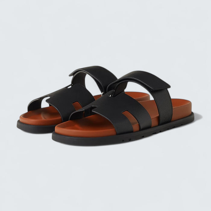 Hermès Chypre Sandals 'Noir / Naturel'