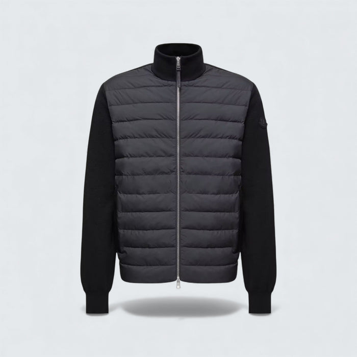 Moncler Padded Wool and Cashmere Zip Up Cardigan