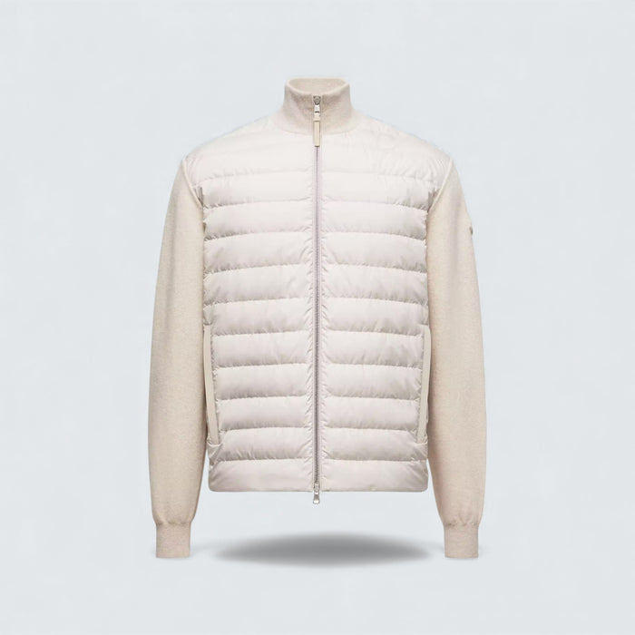 Moncler Padded Wool and Cashmere Zip Up Cardigan