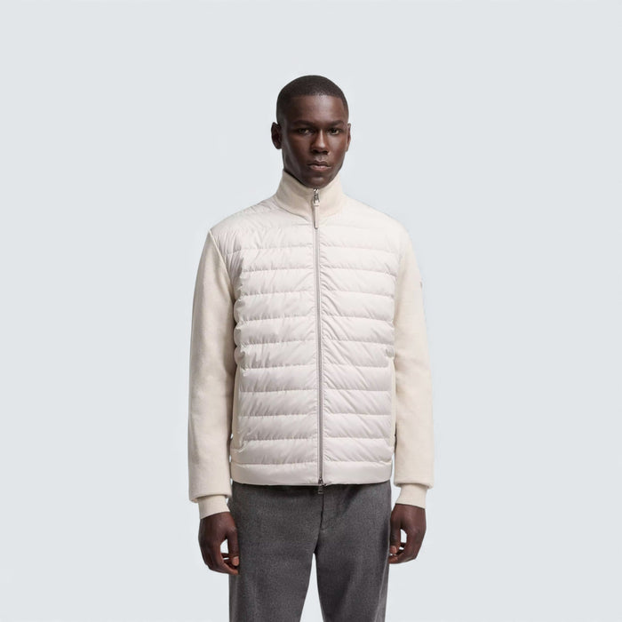 Moncler Padded Wool and Cashmere Zip Up Cardigan