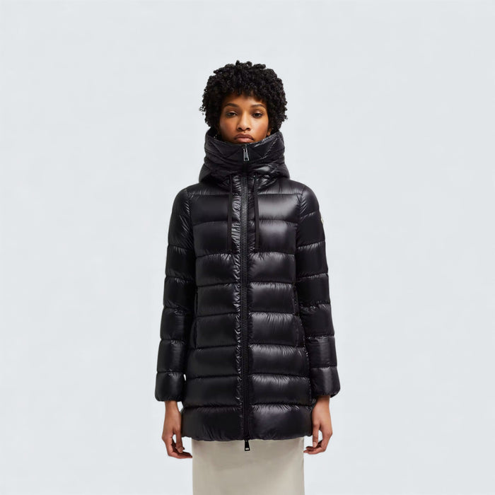 Moncler Suyen Hooded Mid Length Down Jacket