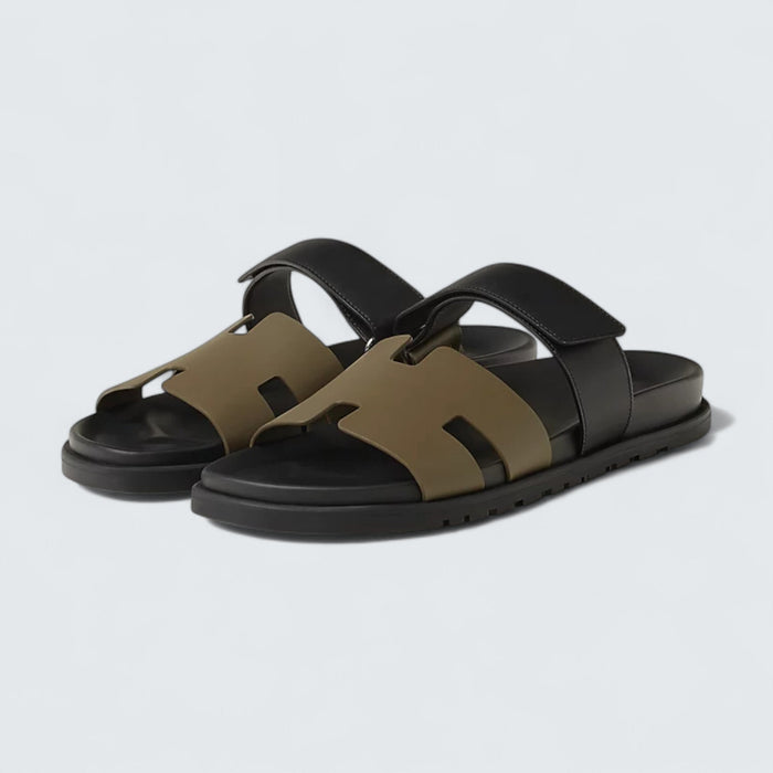 Hermès Chypre Sandals 'Vert Toundra / Noir'